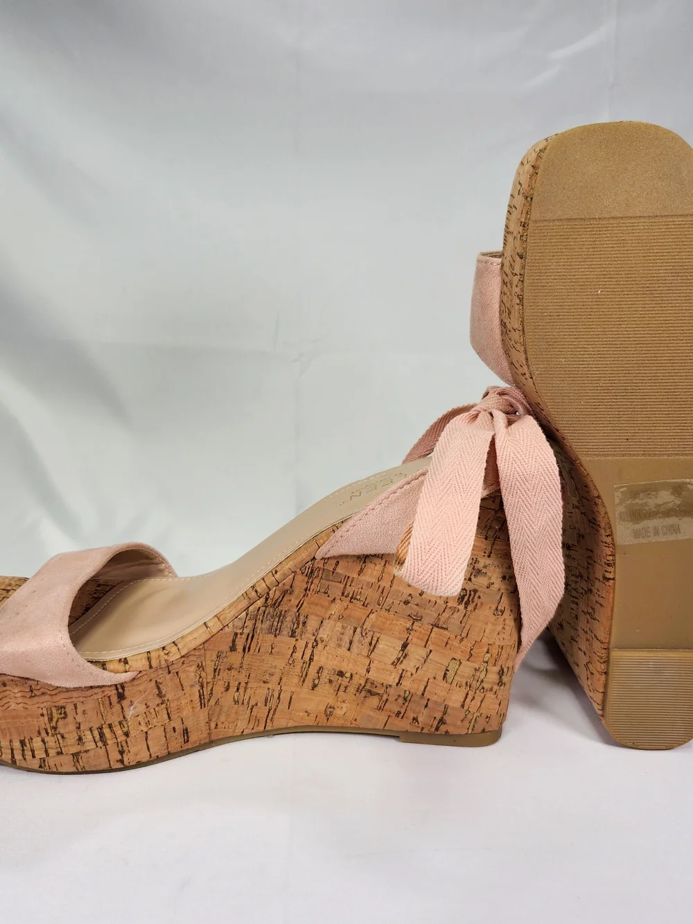 KAYLEEN By Los Angeles Blush Tie Cork Platform Sandals